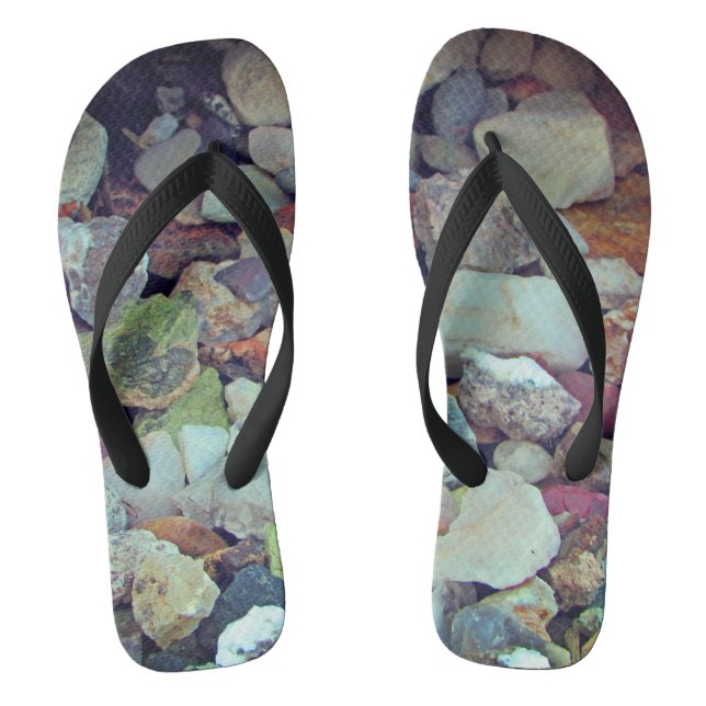 Beautiful Bright Rock Gem Collection Photograph Flip Flops (Footbed)
