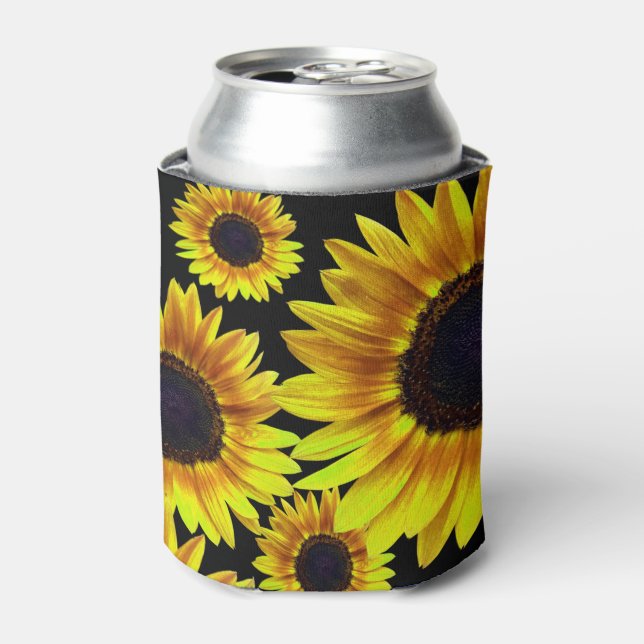 Beautiful Bright Yellow Sunflower - Can Cooler (Can Front)