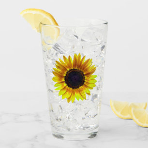 Beautiful Bright Yellow Sunflower - Glass