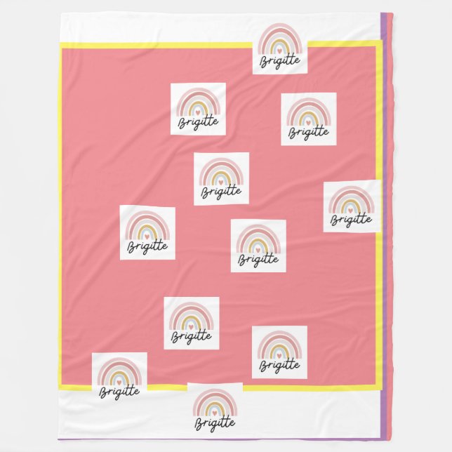 Beautiful Brigitte with Rainbow  fleece blanket. Blanket (Front)