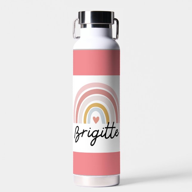 Beautiful Brigitte with Rainbow  Water Bottle. Bottle (Front)