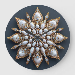 Beautiful Brooch Large Clock