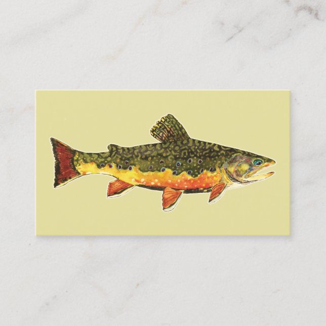 Beautiful Brook Trout, Fishing, Ichthyology Business Card (Front)