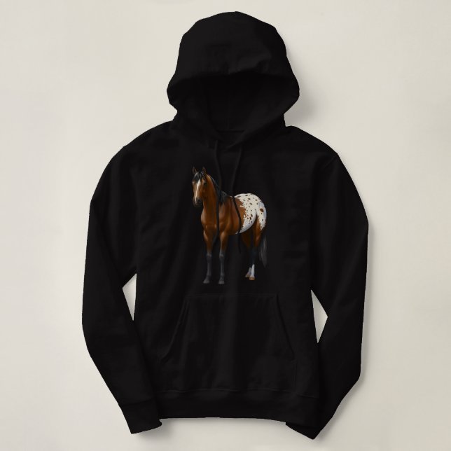 Beautiful Brown Bay Appaloosa Horse Lover Gift Pre Hoodie (Design Front)