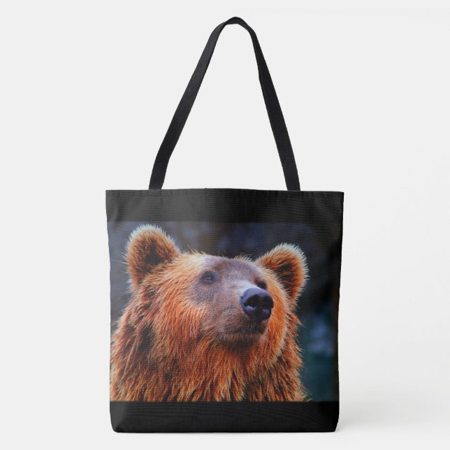 Beautiful Brown Bear Portrait Wildlife Photo Tote Bag (Front)