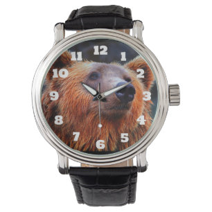Beautiful Brown Bear Portrait Wildlife Photo Watch
