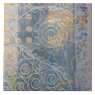 Beautiful brown blue pattern industrial loft style tile