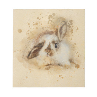 beautiful brown bunny rabbit artistic painting  notepad