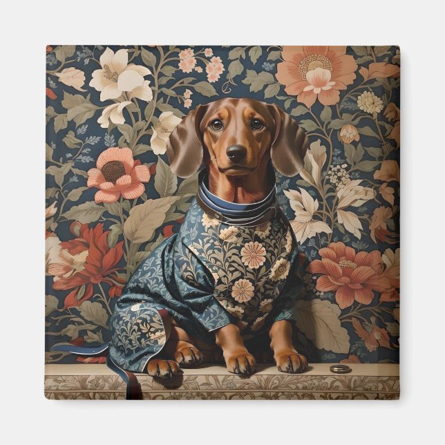 Beautiful Brown Dachshund | Dachshund Portrait Magnet (Front)