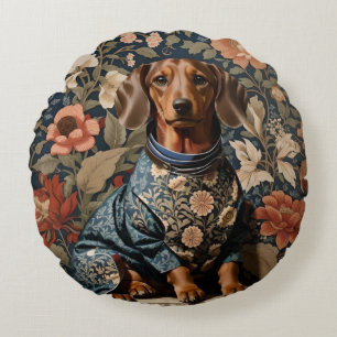 Beautiful Brown Dachshund Dachshund Portrait Round Cushion