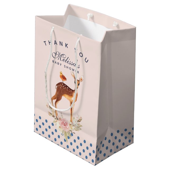 Beautiful Brown Doe with White Spots Baby Shower Medium Gift Bag (Back Angled)
