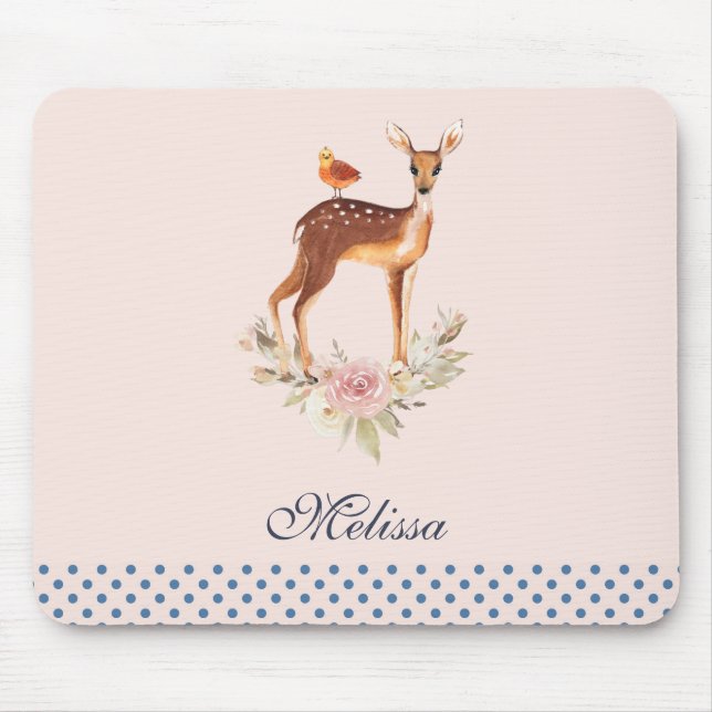 Beautiful Brown Doe with White Spots Mouse Mat (Front)