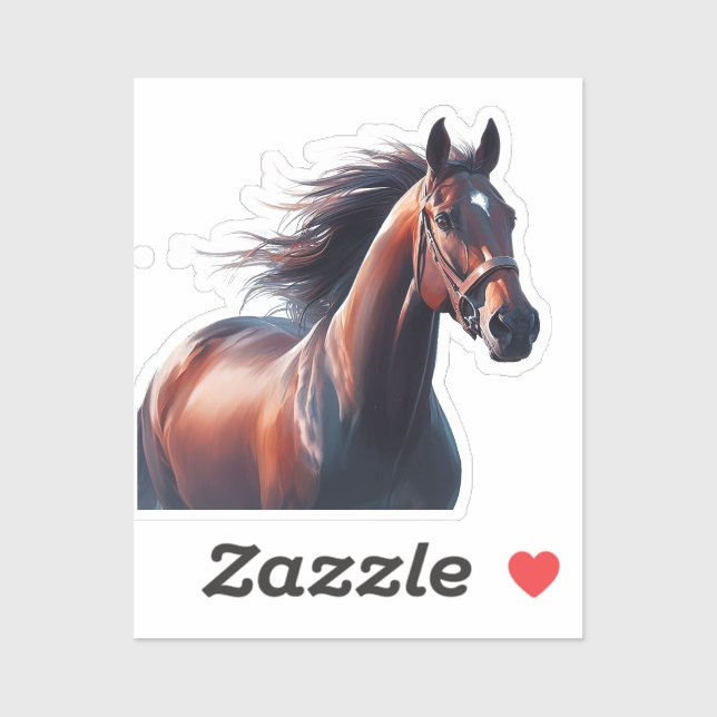  Beautiful Brown Horse Custom Name  (Sheet)