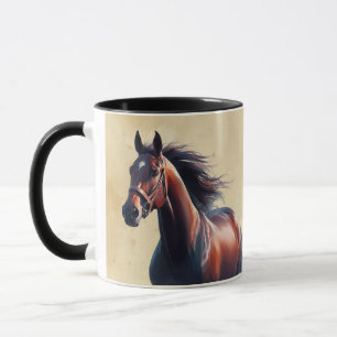 Beautiful Brown Horse Custom Name Mug
