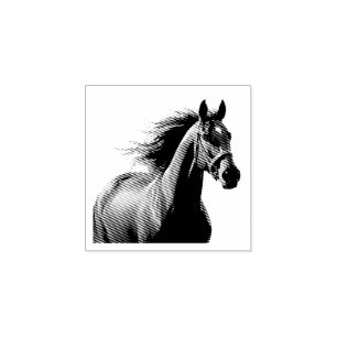  Beautiful Brown Horse Custom Name  Rubber Stamp