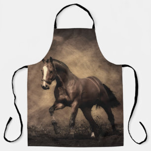 Beautiful brown horse throw pillow apron