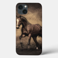 Beautiful brown horse throw pillow