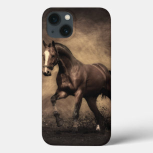 Beautiful brown horse throw pillow iPhone 13 case