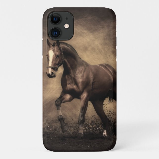 Beautiful brown horse throw pillow Case-Mate iPhone case (Back)