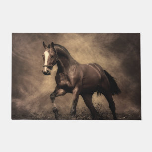 Beautiful brown horse throw pillow doormat