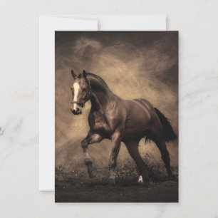 Beautiful brown horse throw pillow invitation