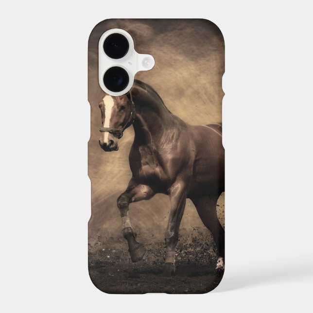 Beautiful brown horse throw pillow iPhone case (Back)