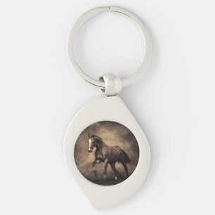 Beautiful brown horse throw pillow key ring