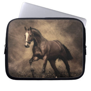 Beautiful brown horse throw pillow laptop sleeve