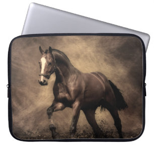Beautiful brown horse throw pillow laptop sleeve