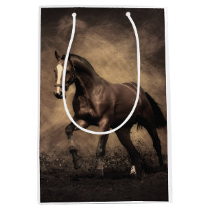 Beautiful brown horse throw pillow medium gift bag