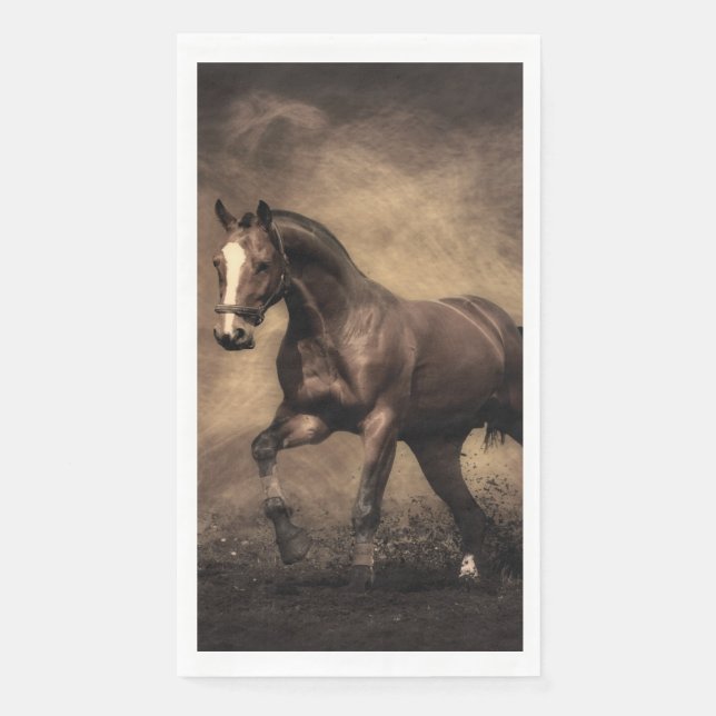 Beautiful brown horse throw pillow napkin (Front)