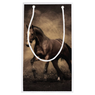 Beautiful brown horse throw pillow small gift bag