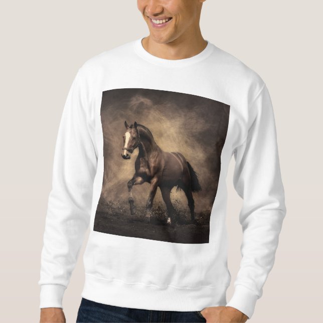 Beautiful brown horse throw pillow sweatshirt (Front)