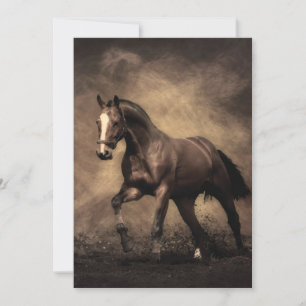 Beautiful brown horse throw pillow thank you card
