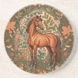Beautiful Brown Horse William Morris Inspired Coaster