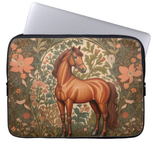 Beautiful Brown Horse William Morris Inspired  Laptop Sleeve