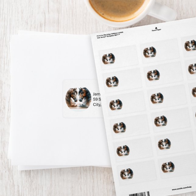 Beautiful Brown Horses Address Label (Creator Uploaded)