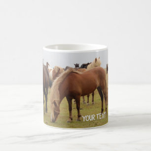 Beautiful brown horses coffee mug