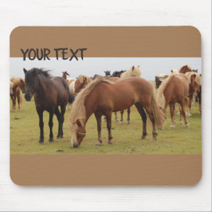 Beautiful brown horses mouse mat