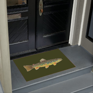 Beautiful Brown Trout Fisherman's Welcome Doormat