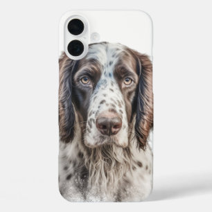 BEAUTIFUL BROWN & WHITE ENGLISH SETTER DOG iPhone 16 PLUS CASE
