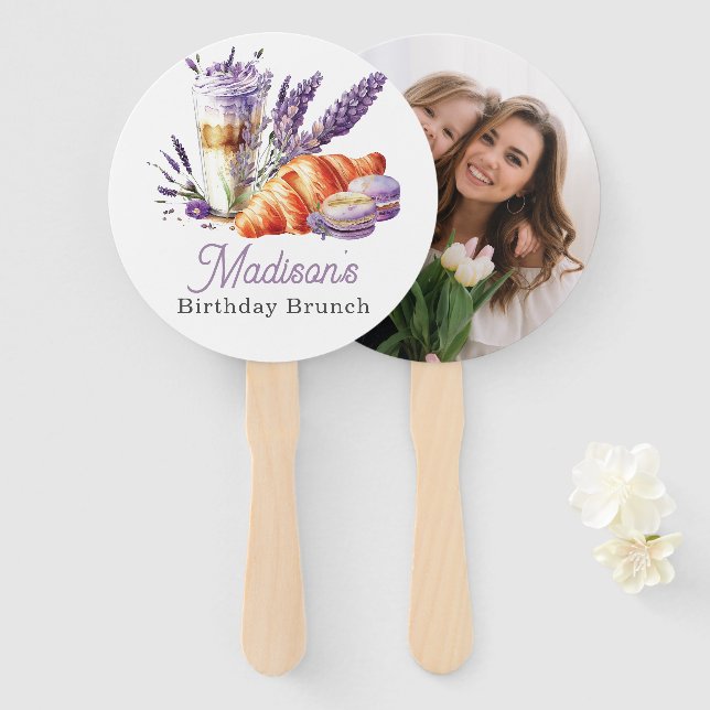 Beautiful Brunch themed Photo Personalised Hand Fan (Front and Back)