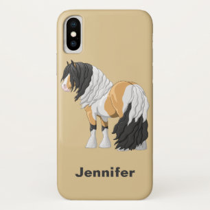 Beautiful Buckskin Pinto Gypsy Vanner Draught Hors iPhone X Case