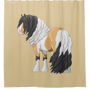 Beautiful Buckskin Pinto Gypsy Vanner Draught Hors Shower Curtain