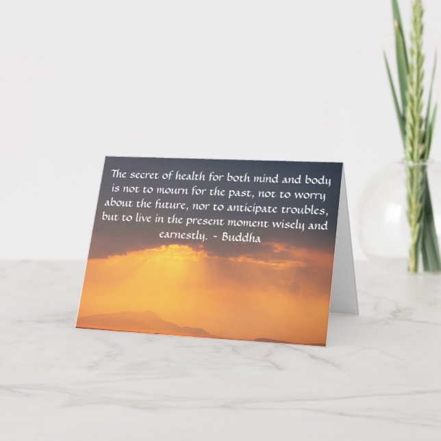Beautiful Buddhist Quote with inspirational photo Card (Front)