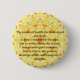 Beautiful Buddhist Quote with Vibrant Mandela 6 Cm Round Badge