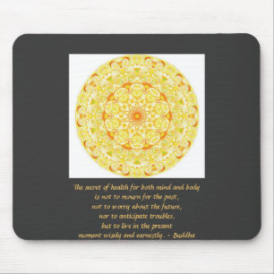 Beautiful Buddhist Quote with Vibrant Mandela Mouse Mat