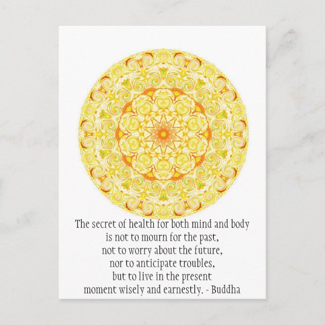 Beautiful Buddhist Quote with Vibrant Mandela Postcard (Front)