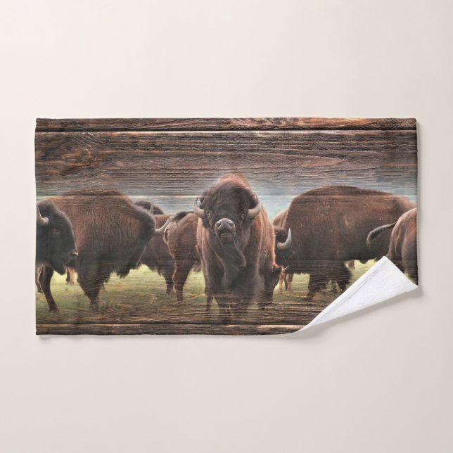 Beautiful Buffalo Herd Hand Towel (Hand Towel)