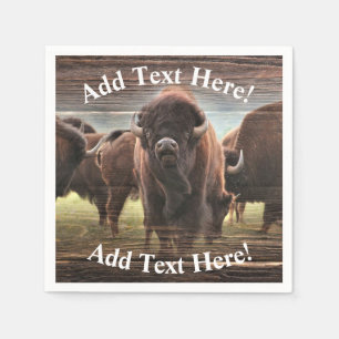 Beautiful Buffalo Herd   Napkin
